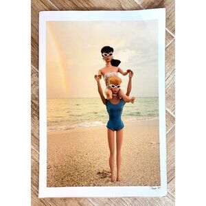 "Rainbow Eve" Print by David Parise Vintage Barbies On Beach Photograph Art